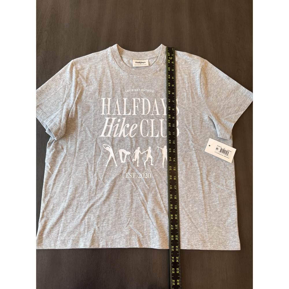 Halfdays Shirt Womens Small Heather Grey Hike Club Graphic Tee Soft Cotton NWT - Picture 8 of 13